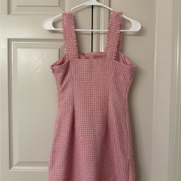 SHEIN Pink Tweed Mini Dress - Picture 4 of 5